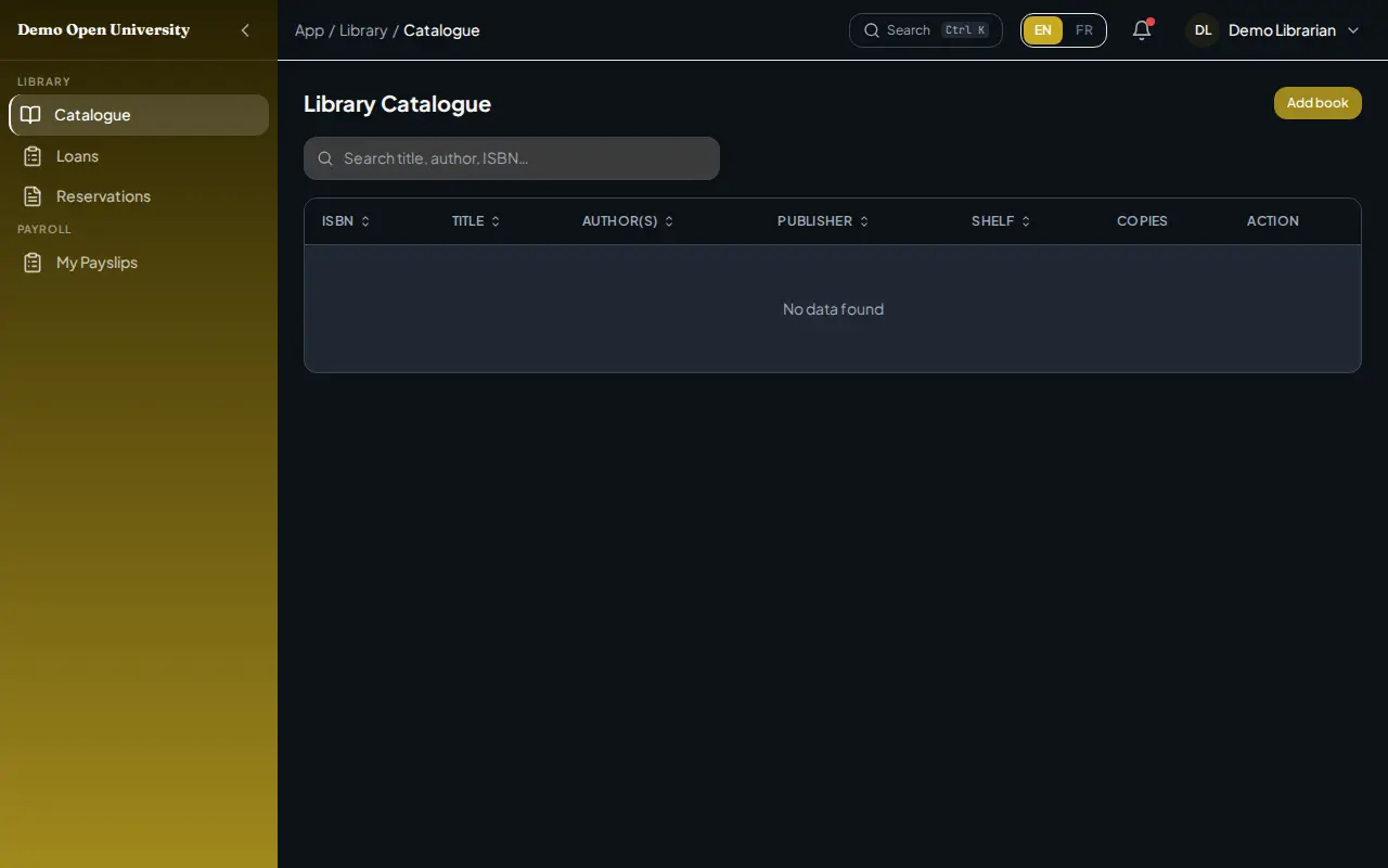 The library catalogue
